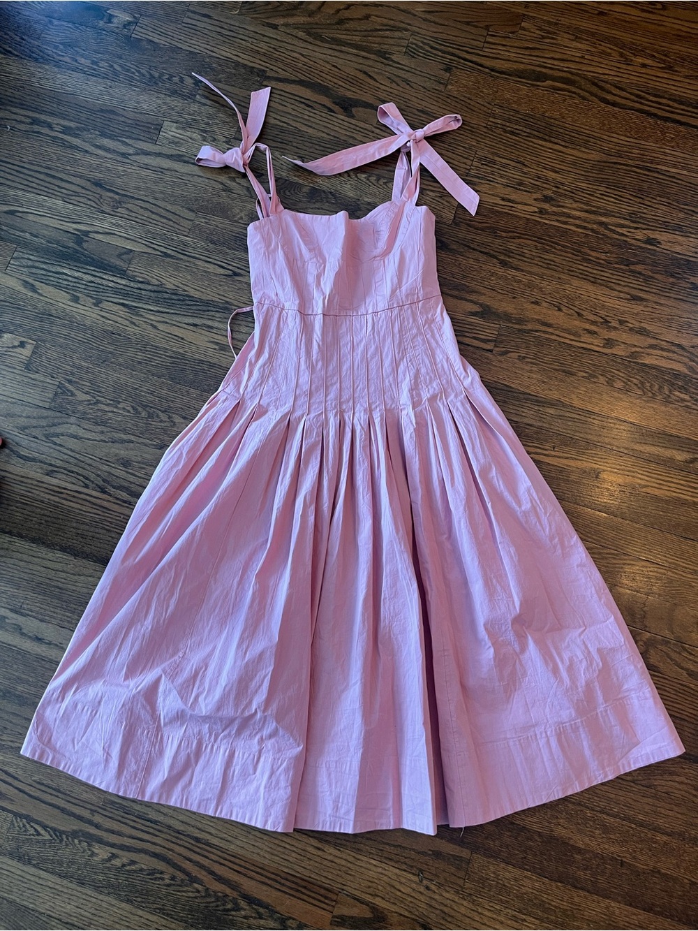 Free People Pink Tie-Shoulder Midi Dress - Picture 2 of 13